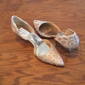 Badgley mischka pumps size 10; worm twice